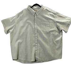 Foundry Shirt Men's 5XL Short Sleeve Gray Oxford Cotton Button Down Pocket
